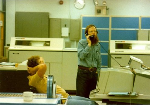 Joey Vossen and Barry Miller in UM computer room